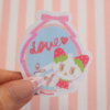 Makeup, Vinyl Sticker, Cute, Maquillage, Love, Pop, Kawaii, Mirror, Rouge, Lipstick, Pink, ねこのリリ, いちご, Ribbon, Girl, Lili the Strawberry Cat