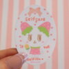 Lili the Strawberry Cat Vinyl Sticker, Self-care is not Selfish, Cute, Sweet, Fruits, Pop, Kawaii, Pastel Color, Pink, ねこのリリ, いちご