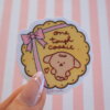 One Tough Cookie Cute Vinyl Sticker, Chocolate, Icing, Ribbon, Pastel Color, Girly, Sweets, Afternoon Tea, Coffee, Charu the Dog