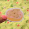 Floating Doughnut Inflatable Ring Vinyl Sticker, Cute, Kawaii, Sweets, Afternoon Tea, Strawberry Chocolate Cream, Pastel, Charu the Dog