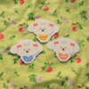 Mimi the Dog Wearing Kimono, Japanese Traditional Clothes Vinyl Stickers, Yellow, Light Blue, Red, Cute, Kawaii, Shogun