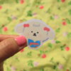 Mimi the Dog Wearing Kimono, Japanese Traditional Clothes Vinyl Stickers, Yellow, Light Blue, Red, Cute, Kawaii, Shogun - Image 5