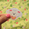 Mimi the Dog Wearing Kimono, Japanese Traditional Clothes Vinyl Stickers, Yellow, Light Blue, Red, Cute, Kawaii, Shogun - Image 2
