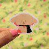 Cute Dracula Costume Vinyl Sticker, Halloween, Vampire, Wine, Trick or Treat, Fall, Autumn, Event, Kawaii, Not So Scary, Charu the Dog