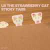 Sticky Tabs, A set of 2 (one of each color), Planner Stickers, Journal Stickers, Page Flags, Page Organizers, Diary, Lili the Strawberry Cat
