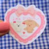 Long distance relationship, Long distance, Love, Miss you, Friendship, Family, Couple, Dog, Bond, Flower, Lace, Ribbon, Pink, Vinyl Sticker