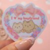 I love my Boyfriend Cute Squirrel Vinyl Sticker, I love my bf, Love Relationship, Friendship, Couple, Lace, Ribbon, Star Shape, Heart Shape - Image 5