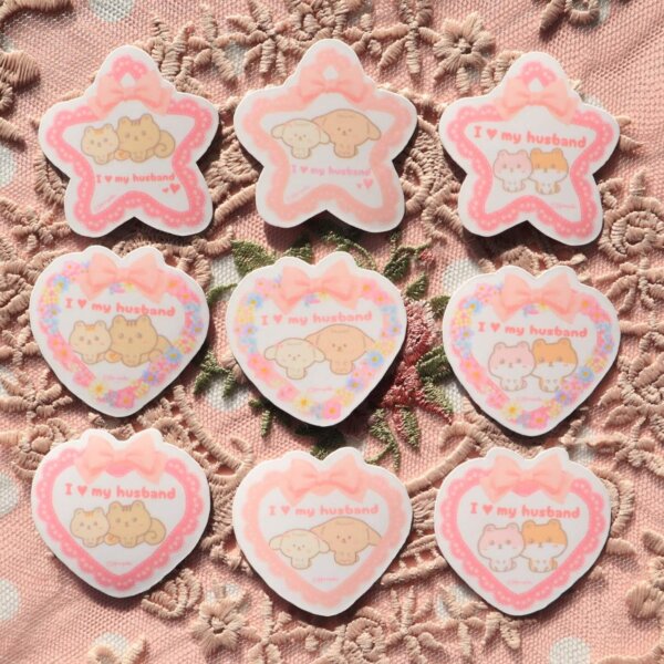 I love my husband Vinyl Sticker, I love my hubby, Love, Friendship, Family, Couple, Bond, Lace, Ribbon, Pink, I love my wife, Star, Heart - Image 13