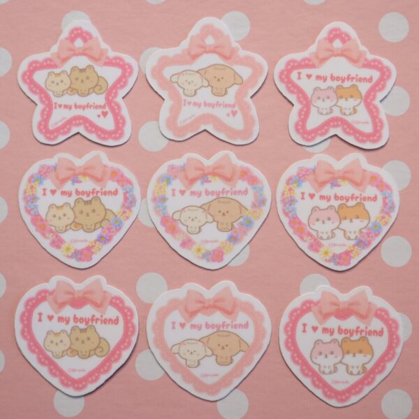 I love my boyfriend Vinyl Sticker, Love Relationship, Star, Friendship, Family, Couple, Dog, Bond, Lace, Ribbon, Pink, I love my girlfriend - Image 11