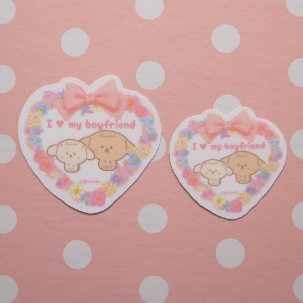 I love my boyfriend Vinyl Sticker, Love Relationship, Star, Friendship, Family, Couple, Dog, Bond, Lace, Ribbon, Pink, I love my girlfriend - Image 4