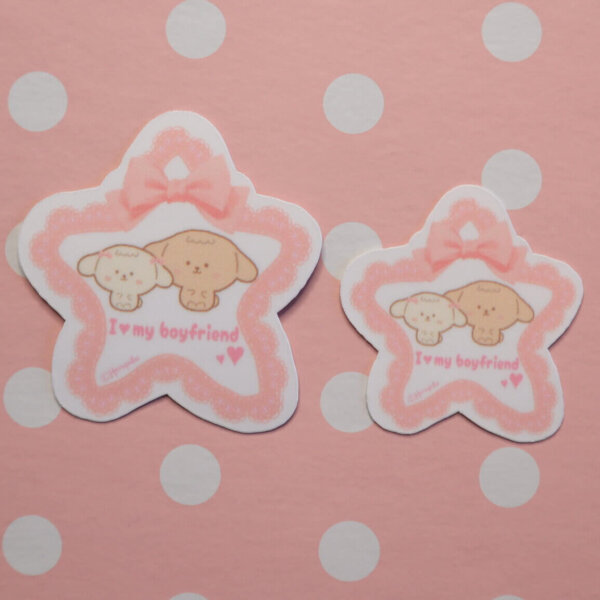 I love my boyfriend Vinyl Sticker, Love Relationship, Star, Friendship, Family, Couple, Dog, Bond, Lace, Ribbon, Pink, I love my girlfriend - Image 5