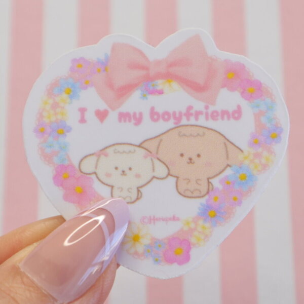 I love my boyfriend Vinyl Sticker, Love Relationship, Star, Friendship, Family, Couple, Dog, Bond, Lace, Ribbon, Pink, I love my girlfriend