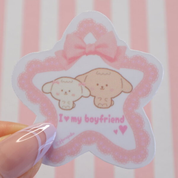 I love my boyfriend Vinyl Sticker, Love Relationship, Star, Friendship, Family, Couple, Dog, Bond, Lace, Ribbon, Pink, I love my girlfriend - Image 2