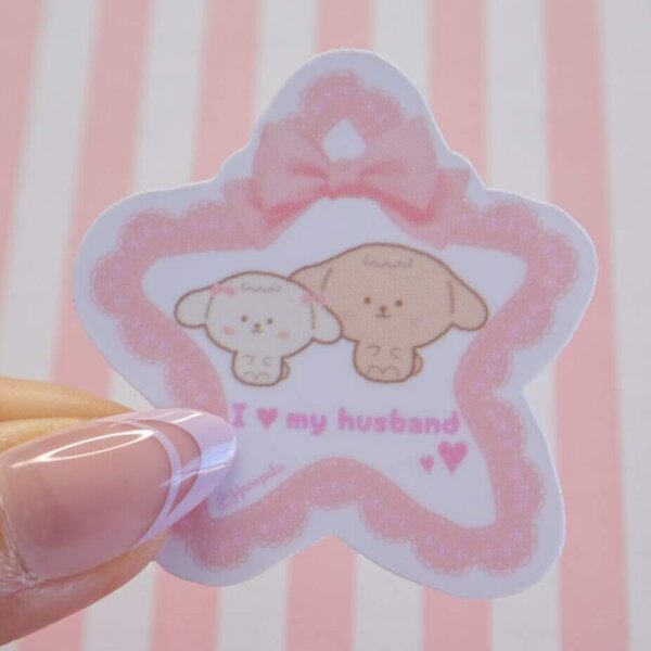 I love my husband Vinyl Sticker, I love my hubby, Love, Friendship, Family, Couple, Bond, Lace, Ribbon, Pink, I love my wife, Star, Heart