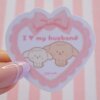 I love my husband Vinyl Sticker, I love my hubby, Love, Friendship, Family, Couple, Bond, Lace, Ribbon, Pink, I love my wife, Star, Heart - Image 3