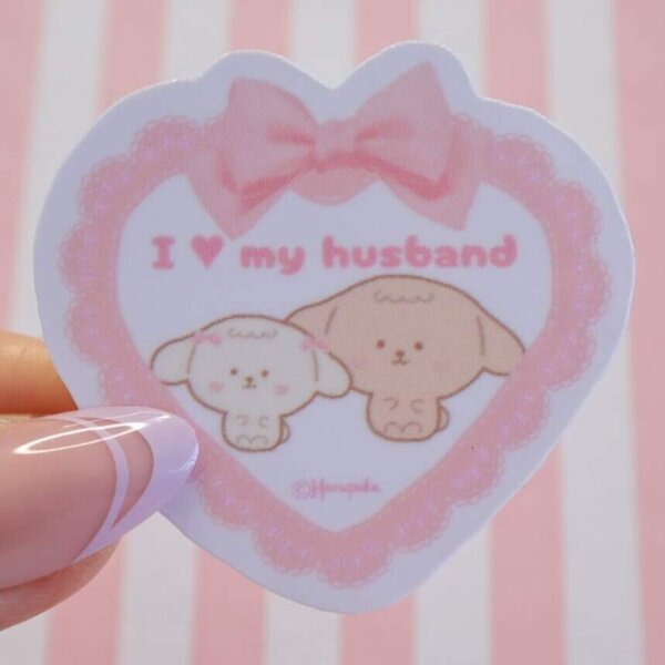 I love my husband Vinyl Sticker, I love my hubby, Love, Friendship, Family, Couple, Bond, Lace, Ribbon, Pink, I love my wife, Star, Heart - Image 3