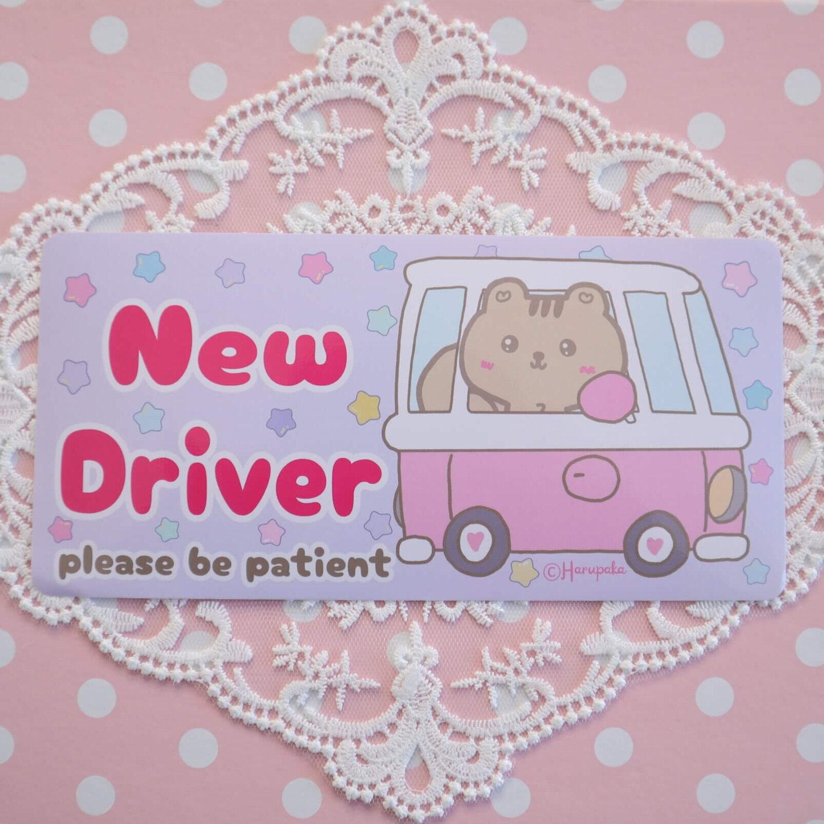 Kawaii Squirrel New Driver Car Sticker - Waterproof UV Resistant Decal - Image 3