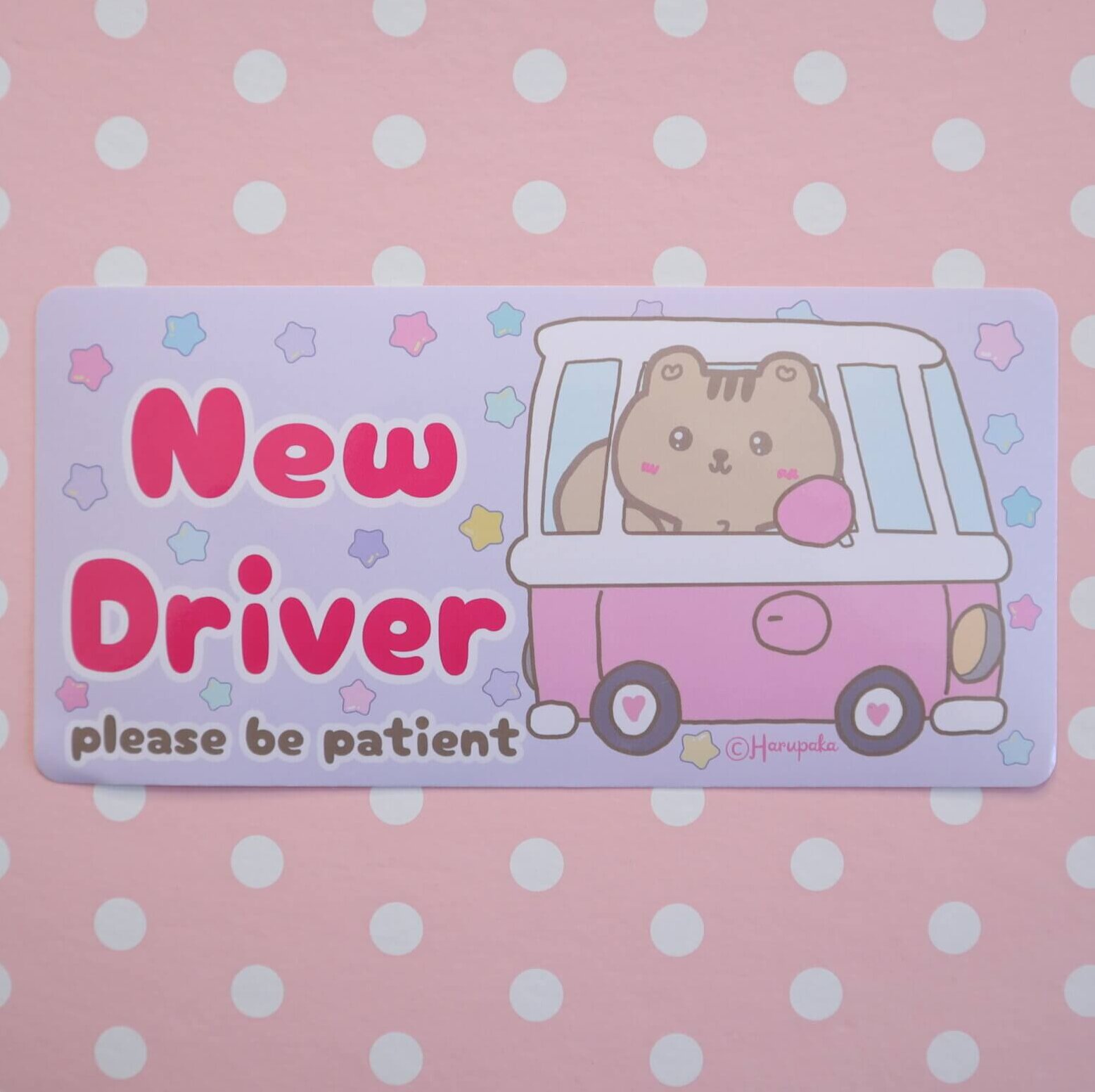 Kawaii Squirrel New Driver Car Sticker - Waterproof UV Resistant Decal