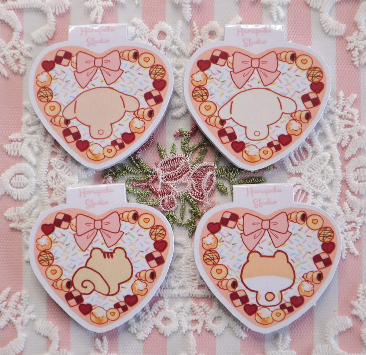 Kawaii Squirrel Handmade Magnetic Heart Breads Bookmark - Image 4
