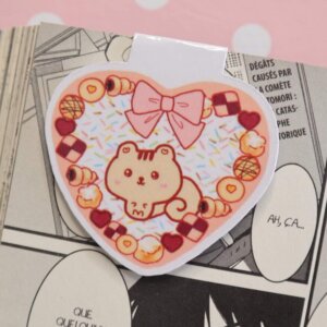 Kawaii Squirrel Handmade Magnetic Heart Breads Bookmark