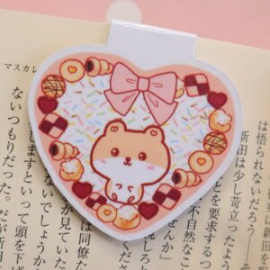 Kawaii Hamster Handmade Magnetic Heart Breads Bookmark