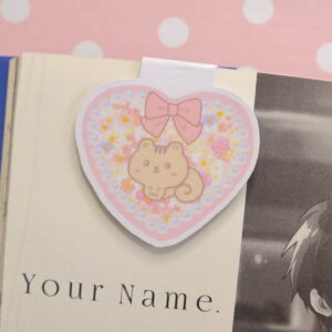 Kawaii Squirrel Handmade Magnetic Heart Pearl Bookmark