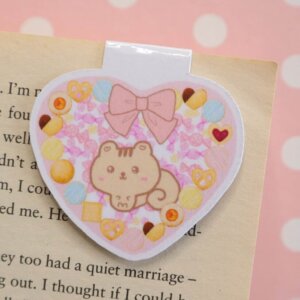 Kawaii Squirrel Handmade Magnetic Heart Cookie Bookmark