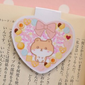 Kawaii Hamster Handmade Magnetic Heart Cookie Bookmark