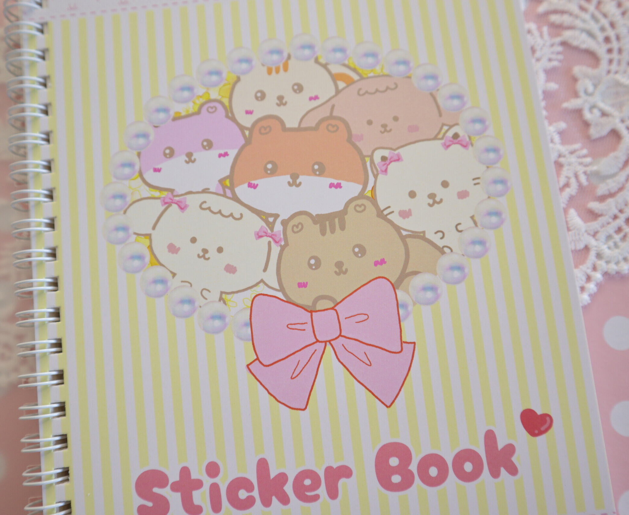 Kawaii Animal A5 Reusable Sticker Book: Pastel Yellow Organizer - Image 7