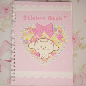 Kawaii A5 Reusable Sticker Book: Pink Puppy Design