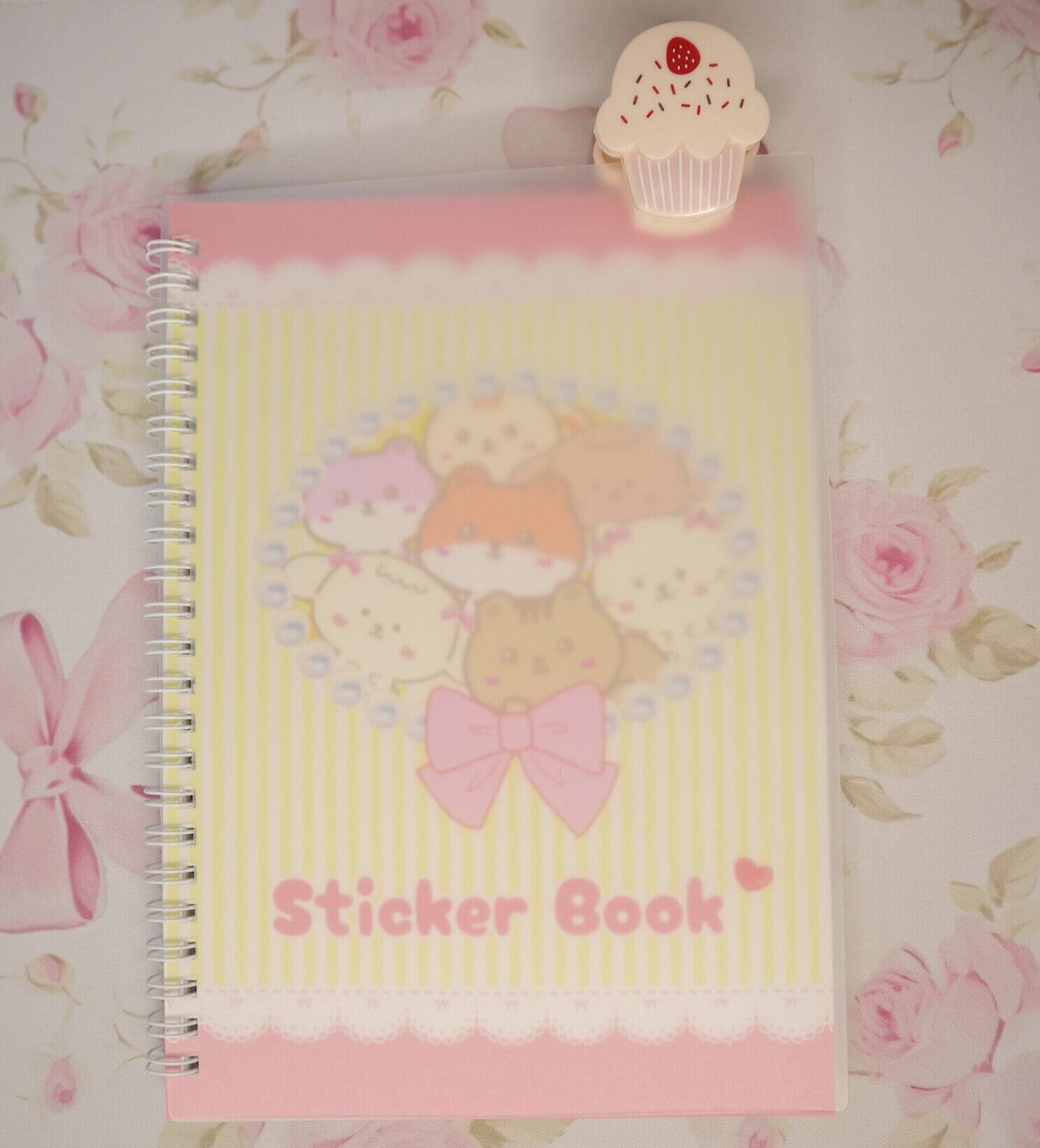 Kawaii Animal A5 Reusable Sticker Book: Pastel Yellow Organizer - Image 3