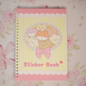Kawaii Animal A5 Reusable Sticker Book: Pastel Yellow Organizer