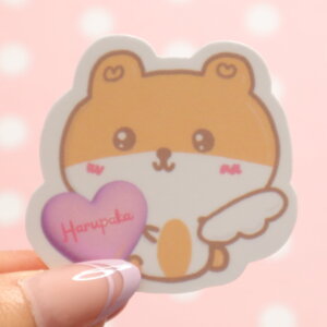 Handmade Hamster Angel Sticker: Kawaii Laptop Decal