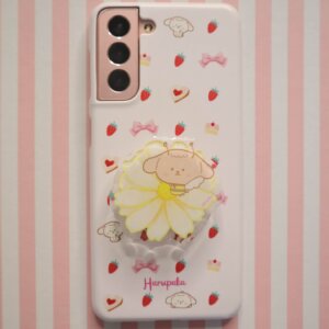 Flower Phone Grip and Phone Stand: Kawaii Dog Accessory