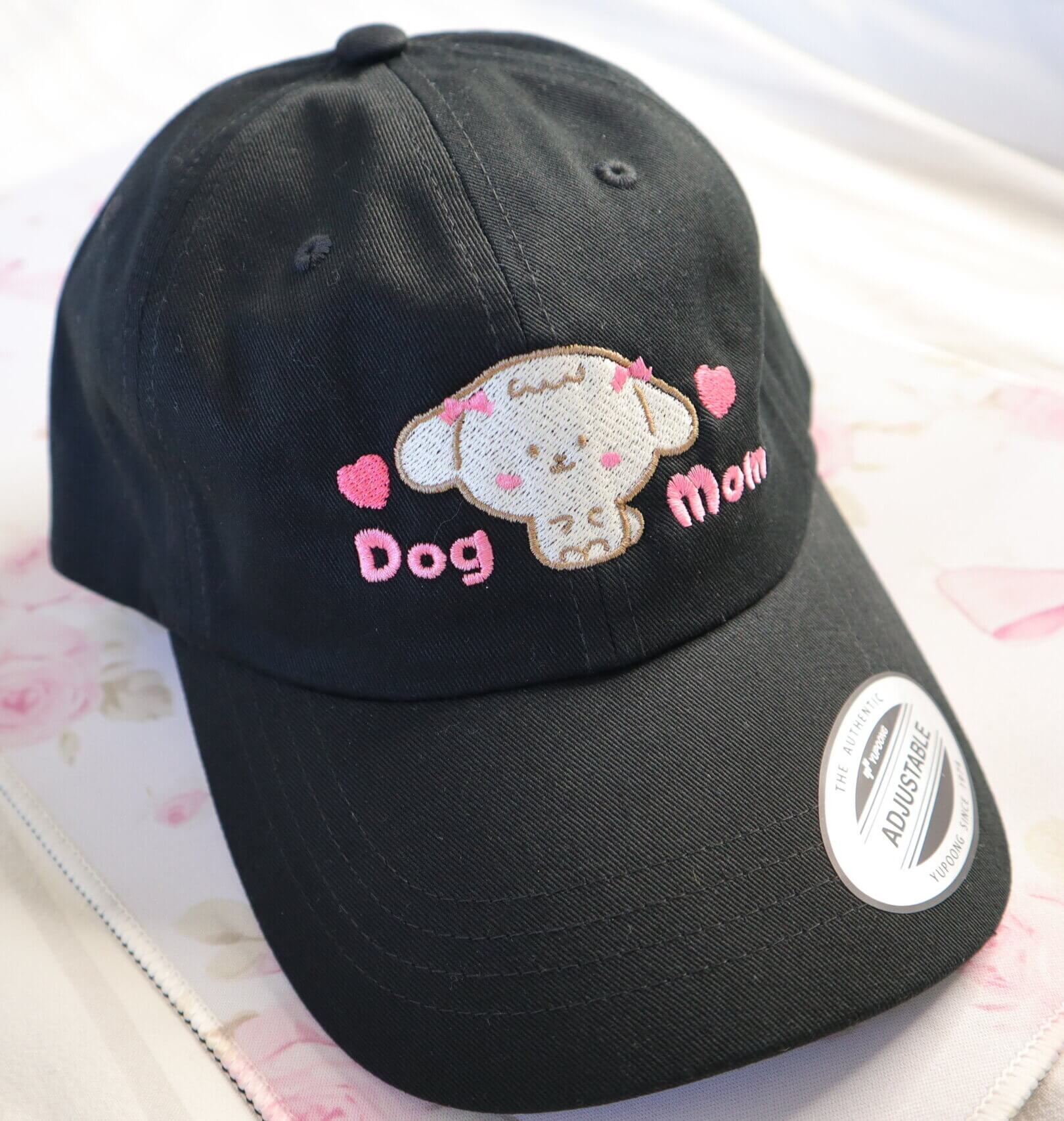Dog Mom Embroidered Cap, White Dog - Image 2