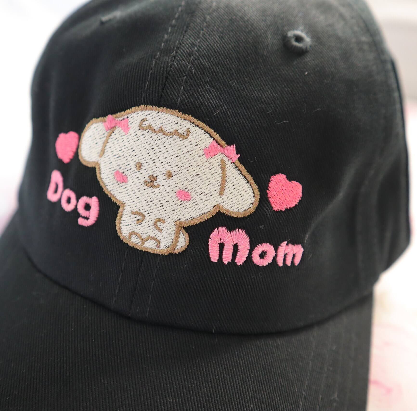 Dog Mom Embroidered Cap, White Dog - Image 4