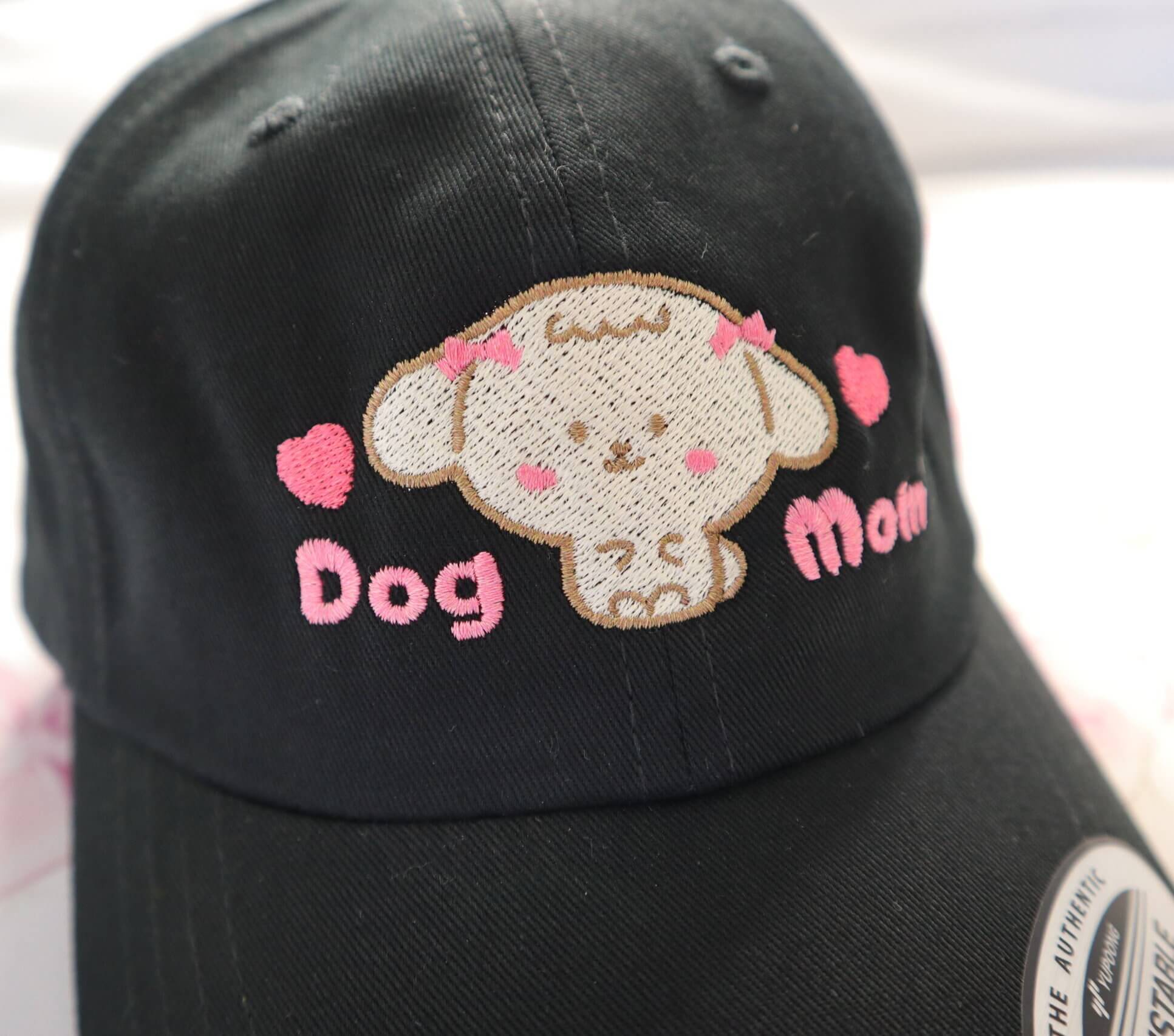 Dog Mom Embroidered Cap, White Dog - Image 3
