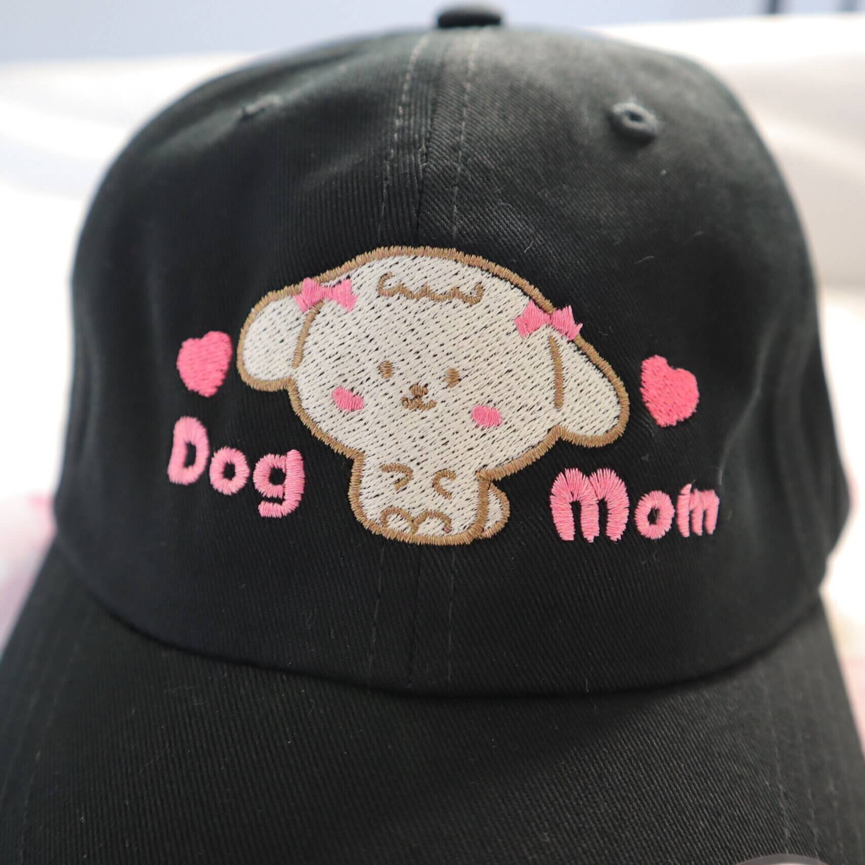 Dog Mom Embroidered Cap, White Dog - Image 5