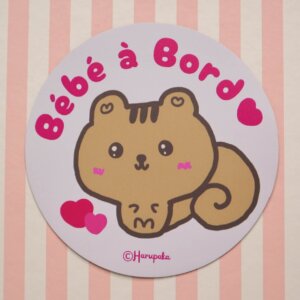 Bébé à Bord Car Magnet, Cute Squirrel Baby on Board Sign in French, Quebec Car Accessory, Safety Magnet for Parents