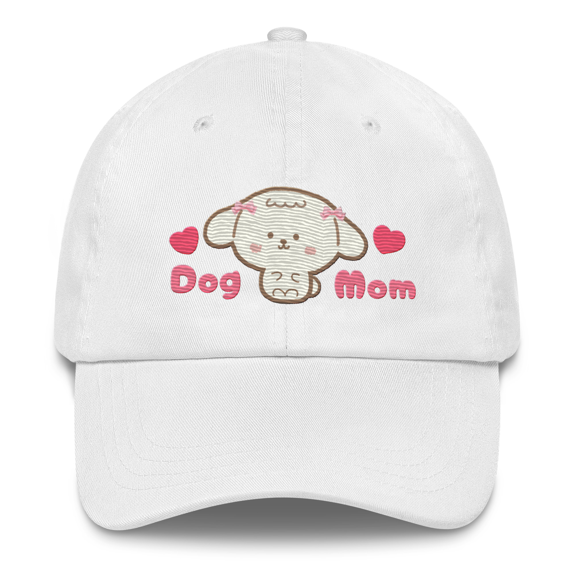 Dog Mom Embroidered Cap, White Dog - Image 13